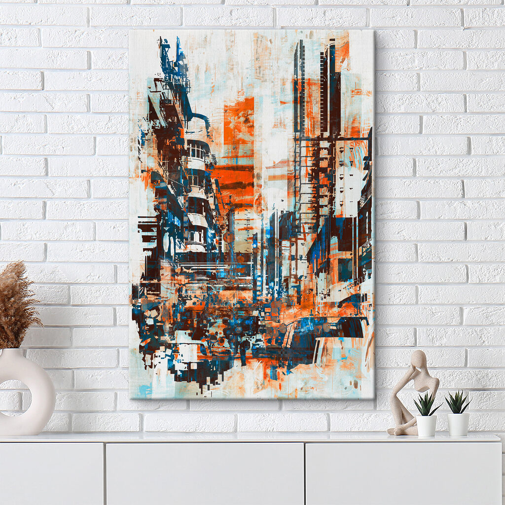 A painting of a city