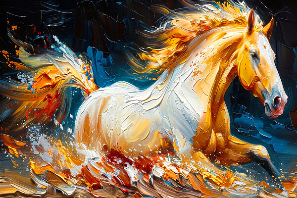 Een schilderij van een paard Een schilderij van een paard