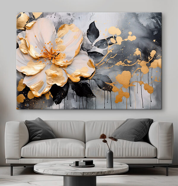 Een schilderij van een bloem Een schilderij van een bloem
