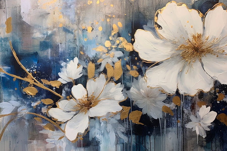 Florale elegantie in blauw en wit