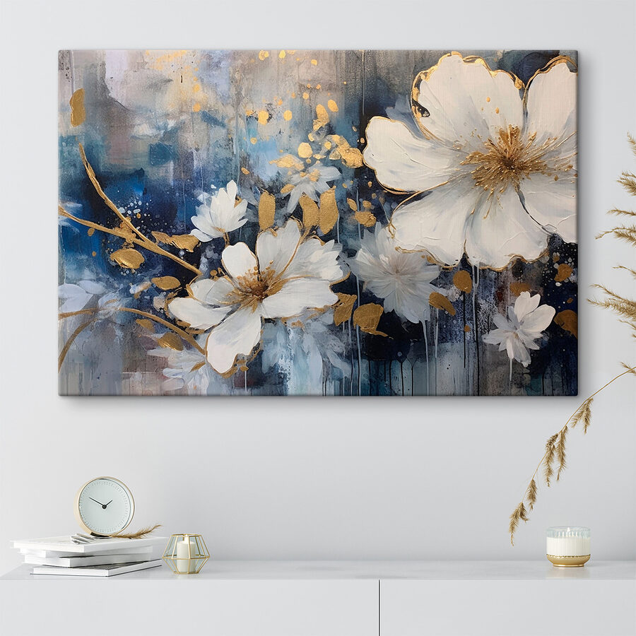 Florale elegantie in blauw en wit