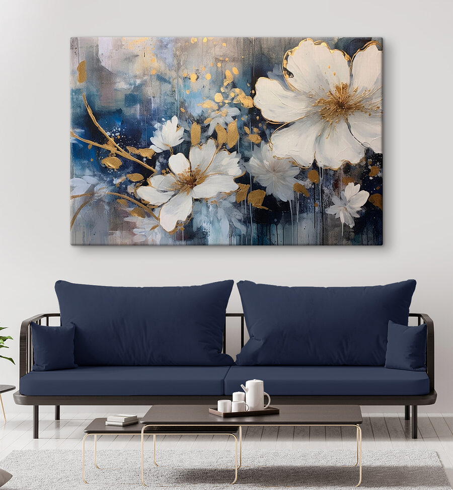 Florale elegantie in blauw en wit