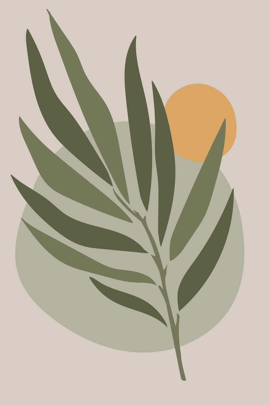 Een groen blad met een gele cirkel