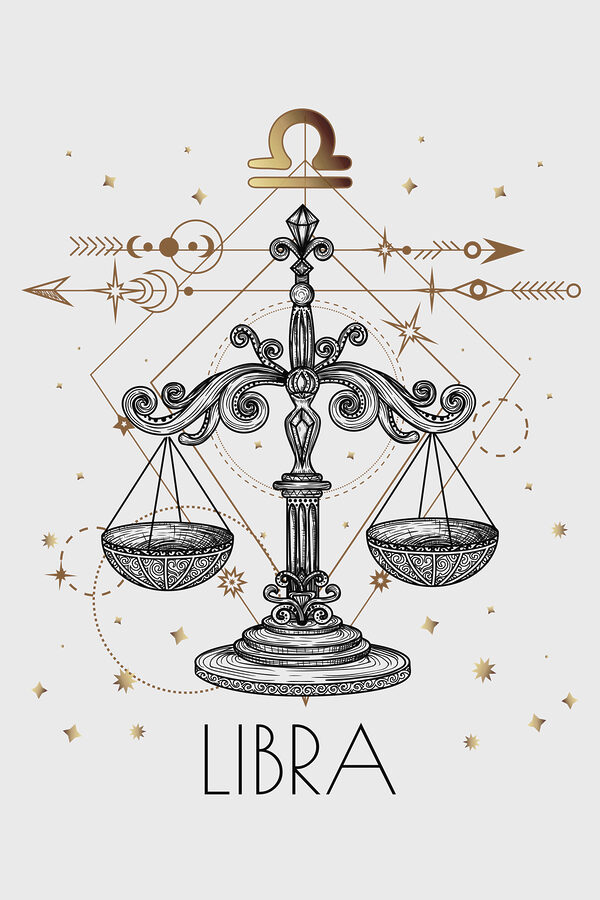 Een tekening van een libra dierenriemteken Een tekening van een libra dierenriemteken