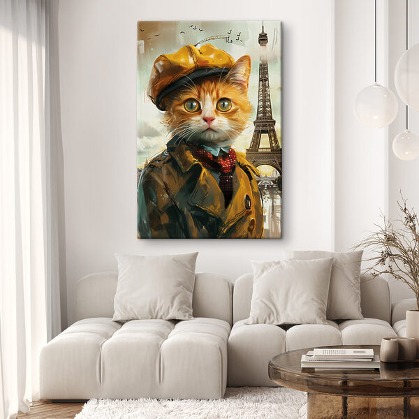 Een kat in een jas en hoed Een kat in een jas en hoed