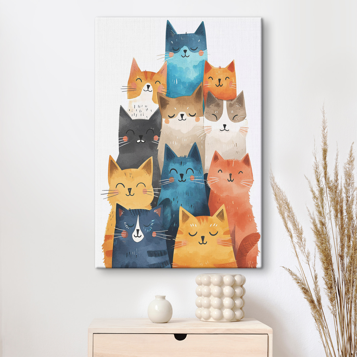 A group of cats with different colors