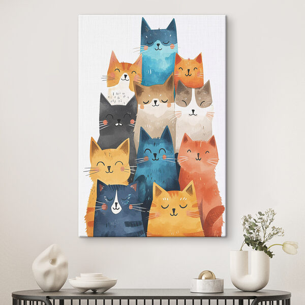 Een groep katten met verschillende kleuren Een groep katten met verschillende kleuren