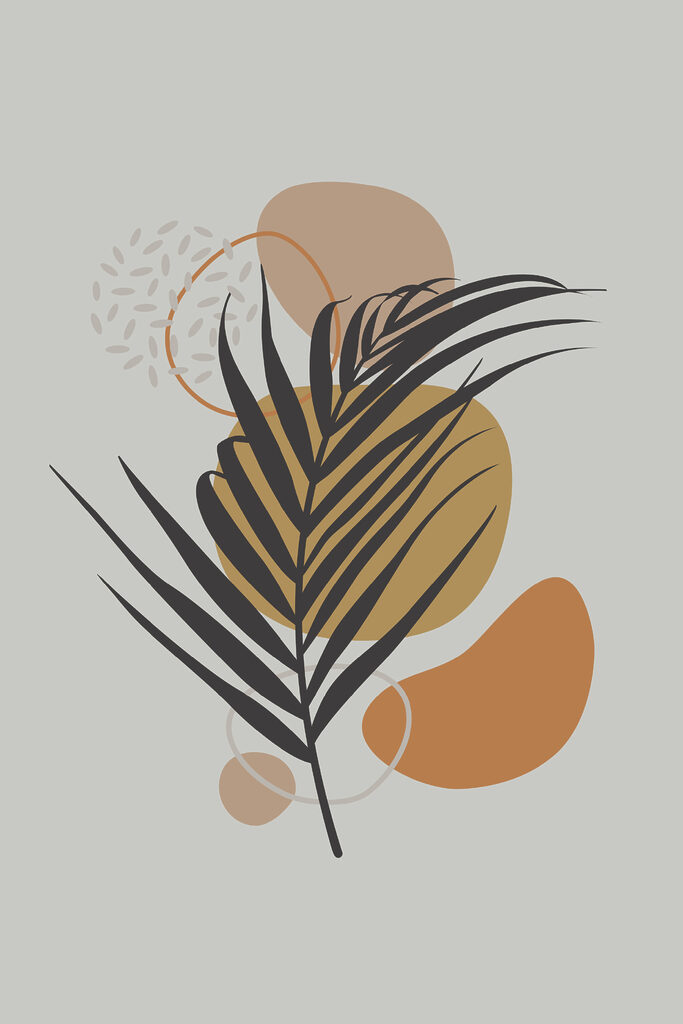 A leaf with brown and yellow circles A leaf with brown and yellow circles