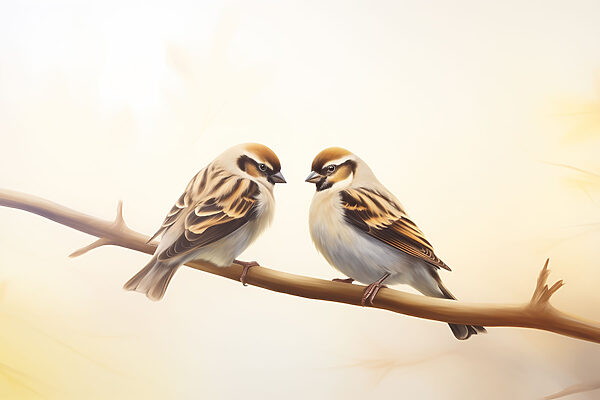 Twee vogels op een tak Twee vogels op een tak