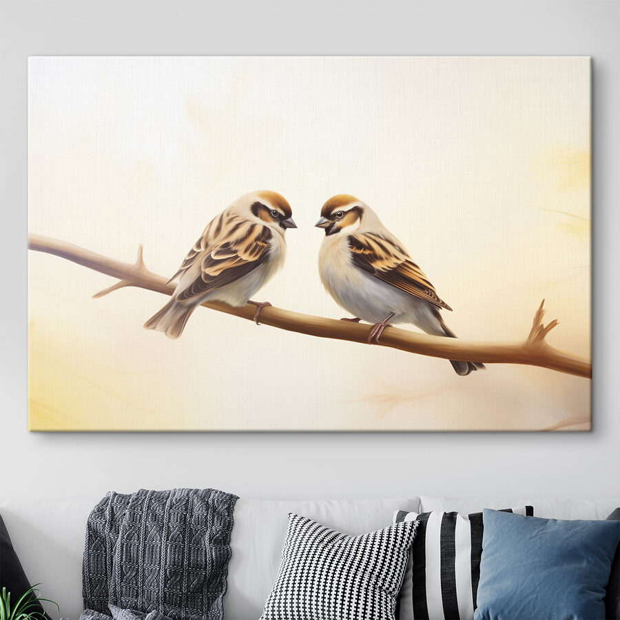 Twee vogels op een tak Twee vogels op een tak