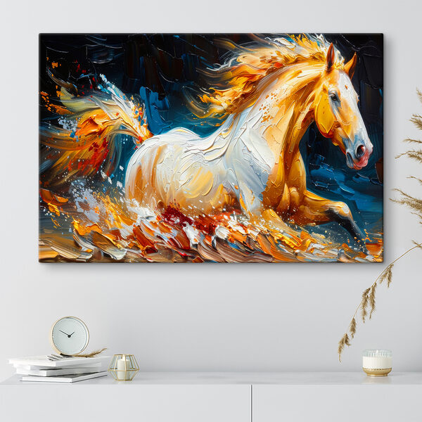 Een schilderij van een paard Een schilderij van een paard
