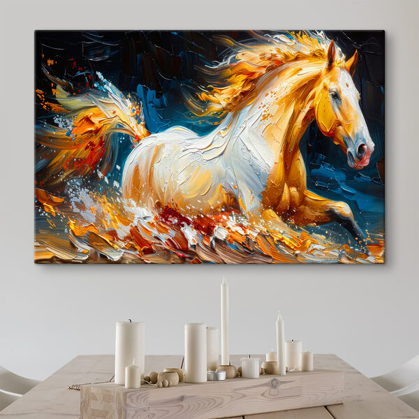 Een schilderij van een paard Een schilderij van een paard