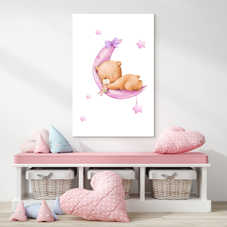 Een teddybeer op de maan