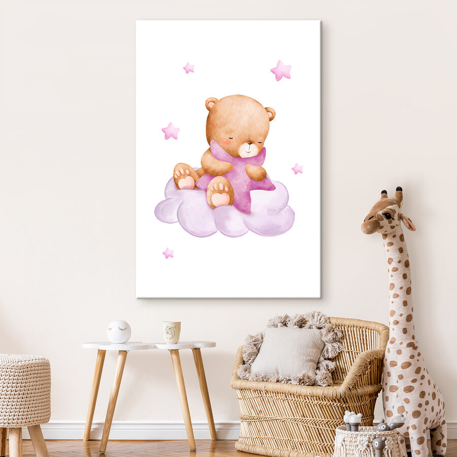 Een teddybeer op een wolk