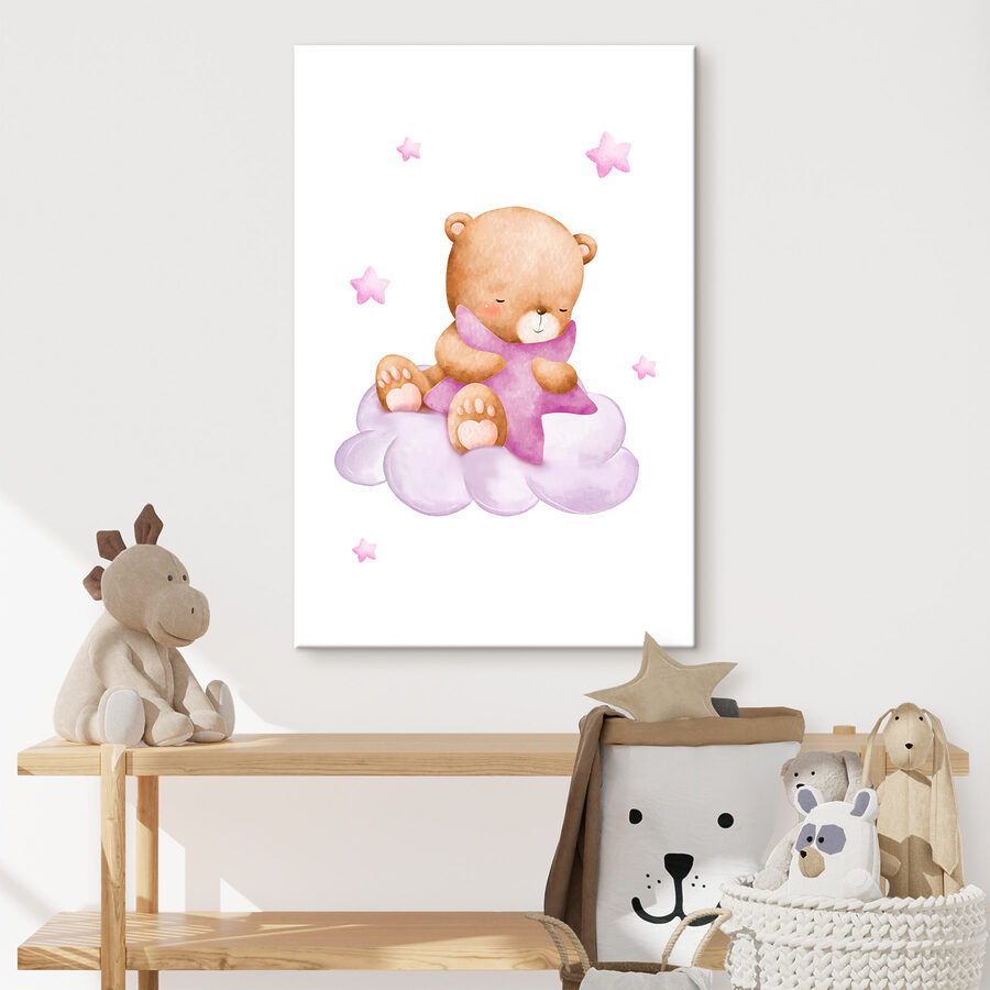 Een teddybeer op een wolk
