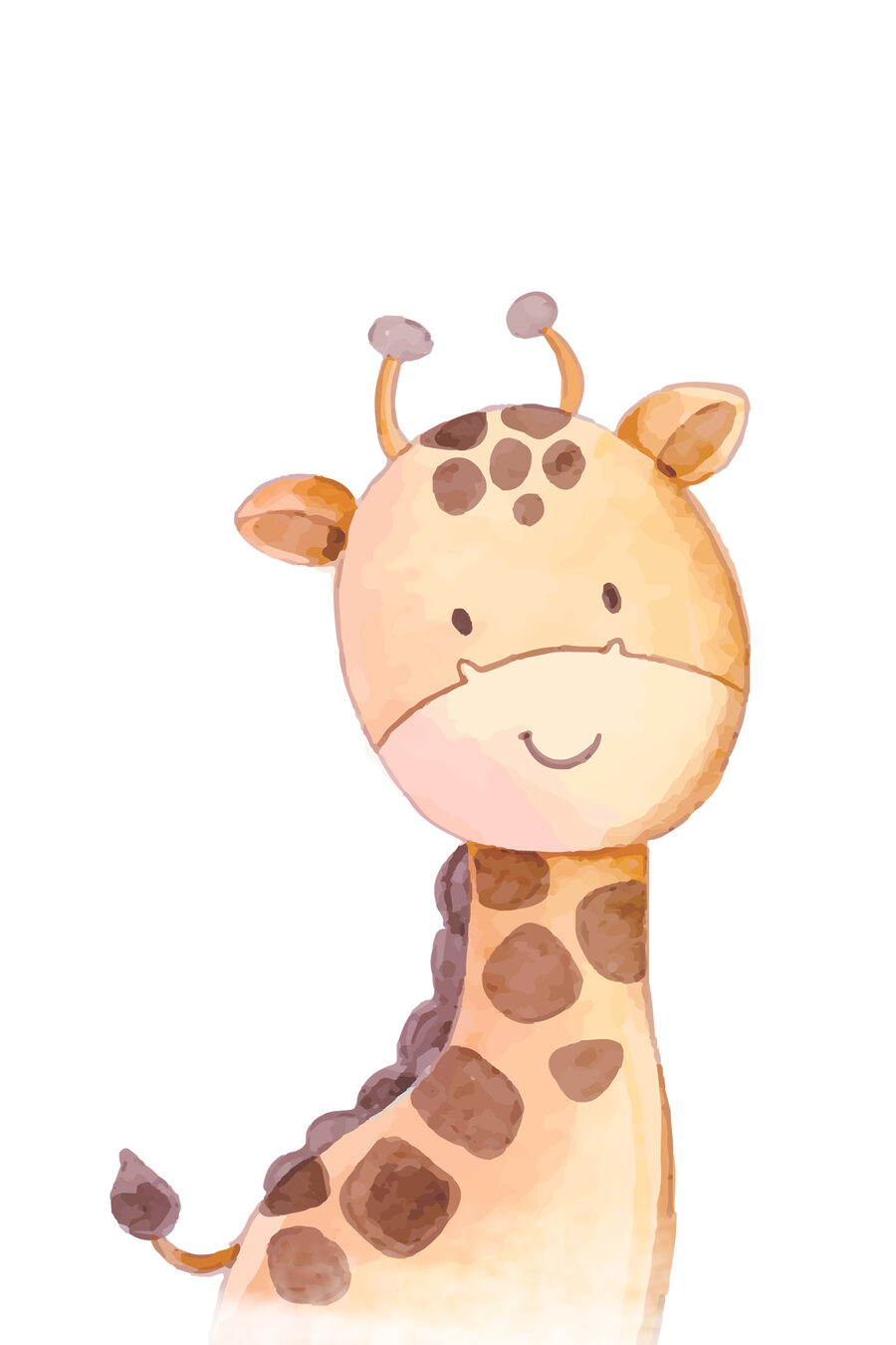 Een giraffe met een witte achtergrond