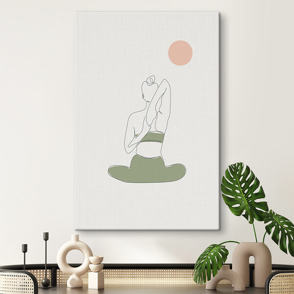 Een vrouw in yogahouding Een vrouw in yogahouding