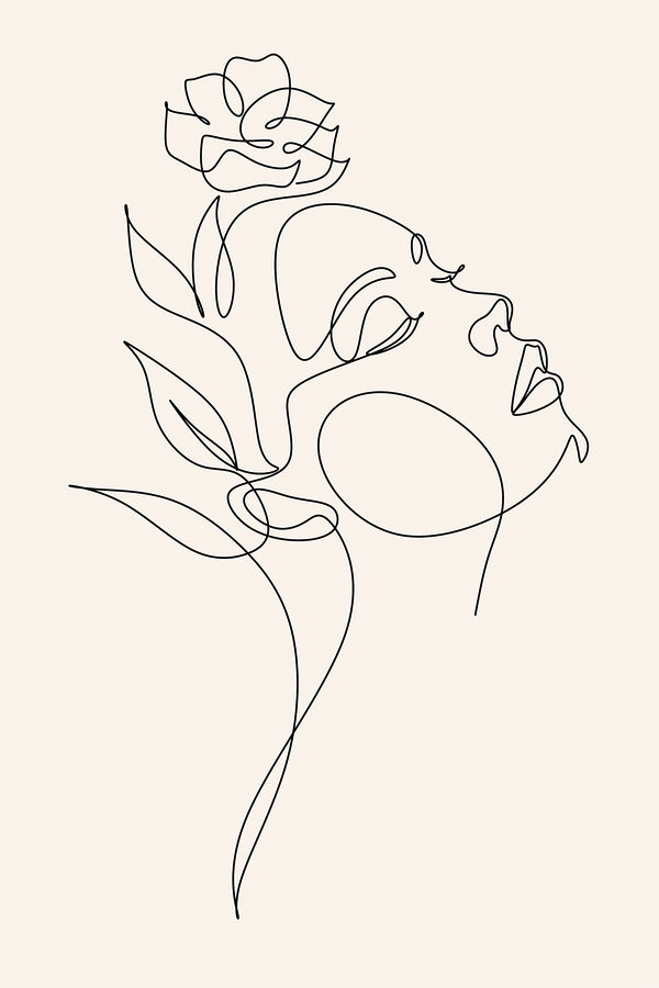 Een tekening van een vrouw’s gezicht Een tekening van een vrouw’s gezicht