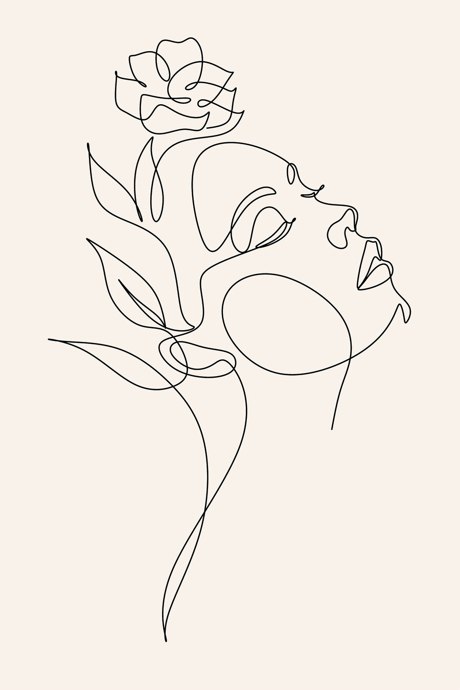 Een tekening van een vrouw’s gezicht