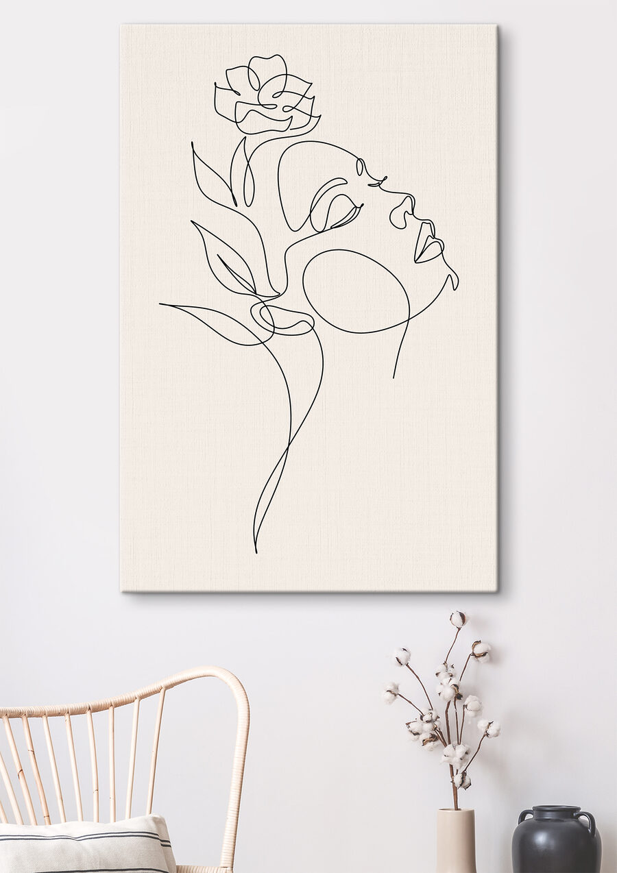 Een tekening van een vrouw’s gezicht