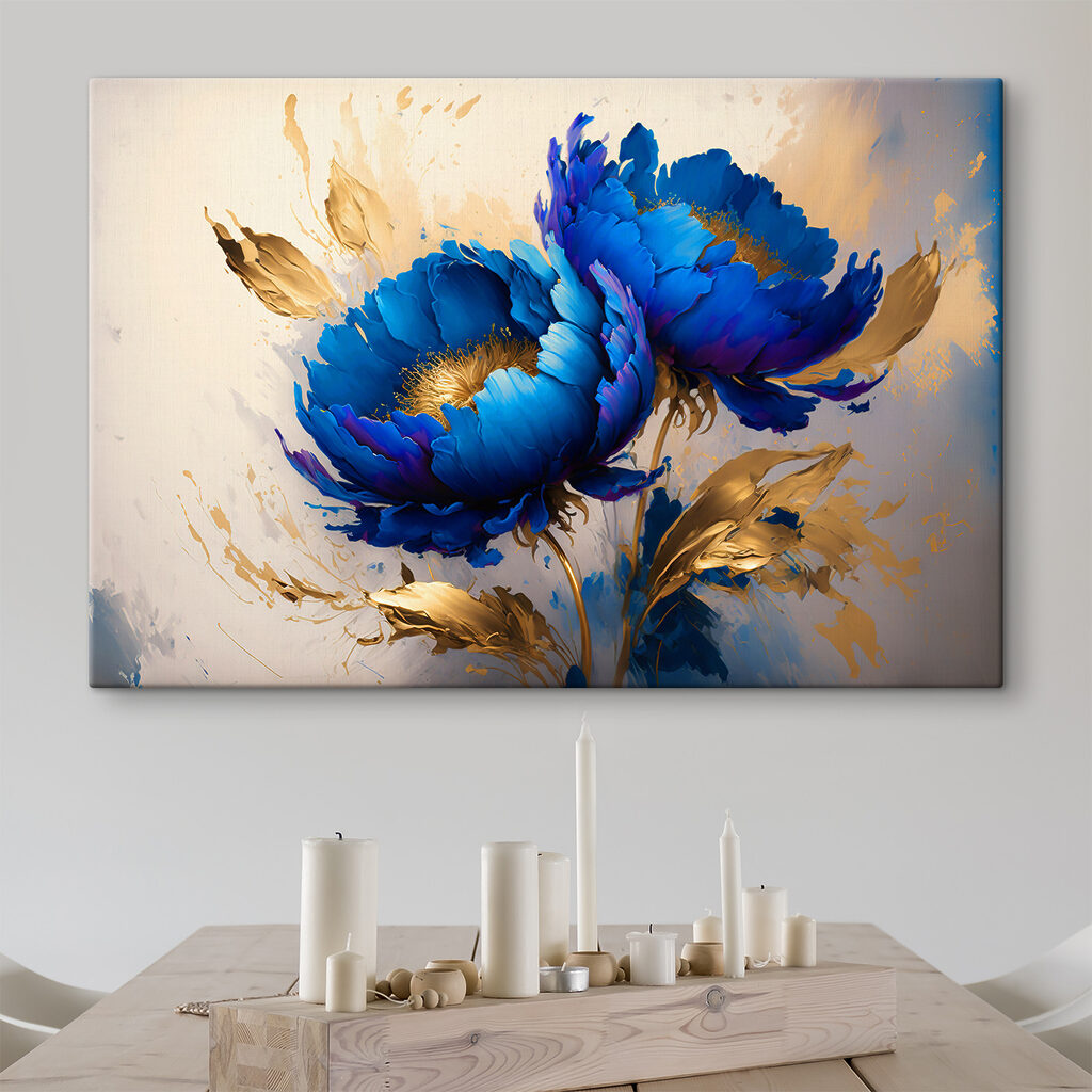 Vibrant Blue Blooms Amid Splashes