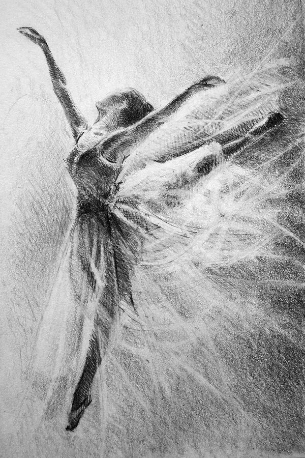 Een tekening van een dansende vrouw Een tekening van een dansende vrouw