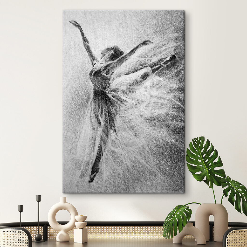 A drawing of a woman dancing