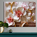 Canvas Schilderijen Een close-up van bloemen