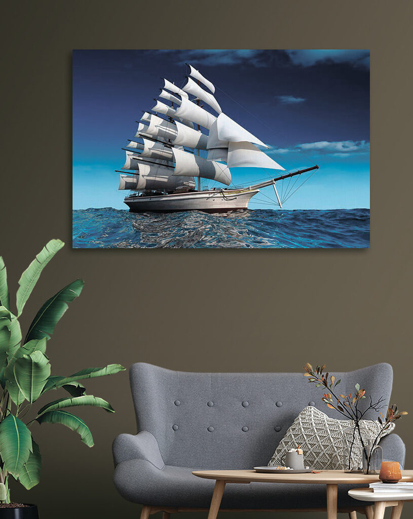 A sailboat in the water