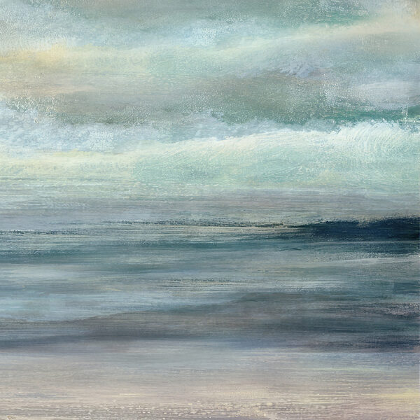Een schilderij van een strand Een schilderij van een strand