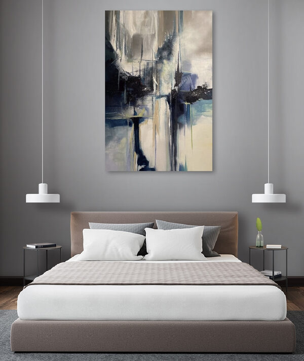 Een schilderij van een stad Een schilderij van een stad