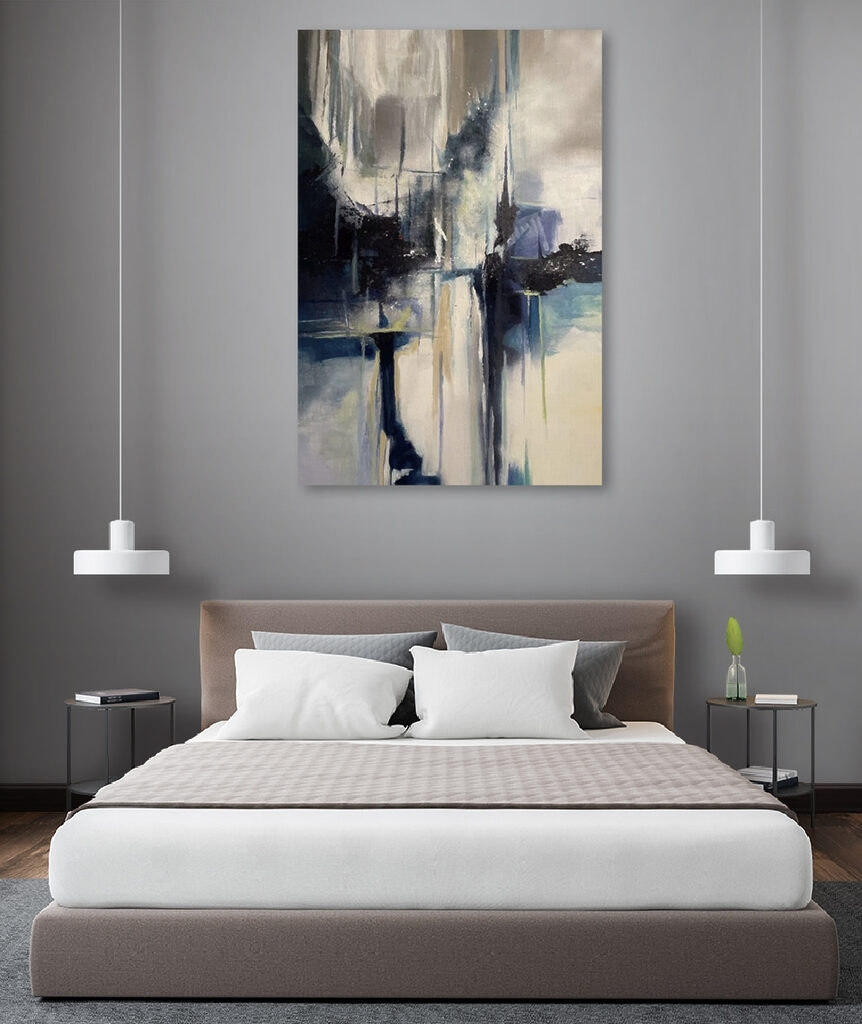 A painting of a city A painting of a city