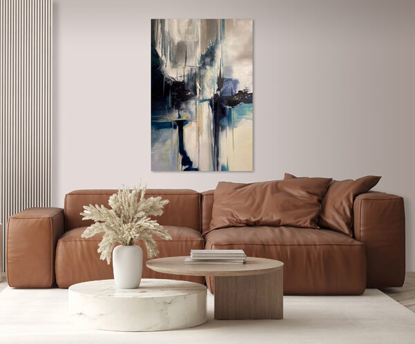 Een schilderij van een stad Een schilderij van een stad