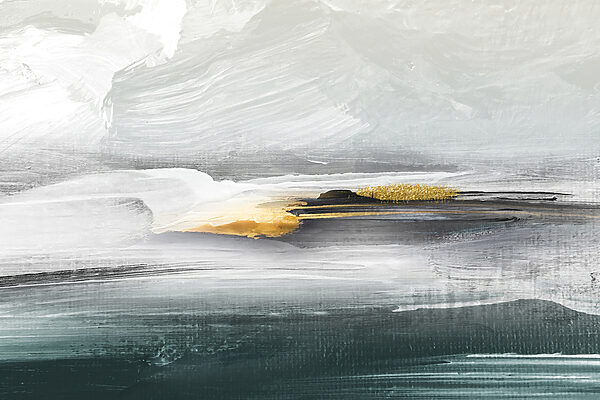 Een schilderij van een landschap Een schilderij van een landschap