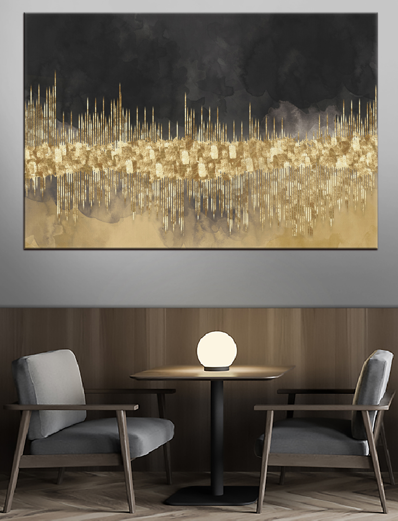 Cityscape abstracted in shimmering hues Cityscape abstracted in shimmering hues