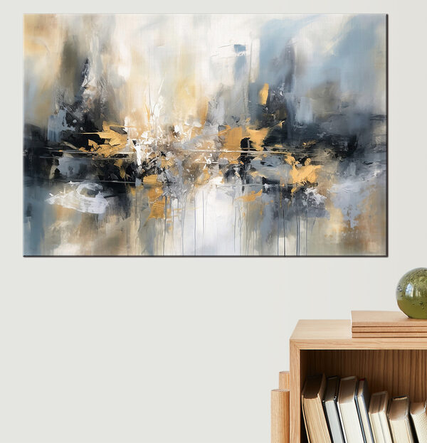 Een schilderij van een stad Een schilderij van een stad