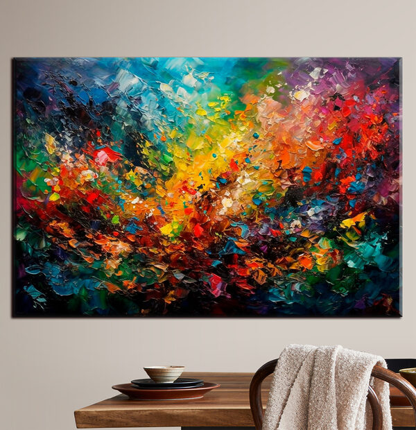 Een kleurrijk schilderij van vele kleuren Een kleurrijk schilderij van vele kleuren