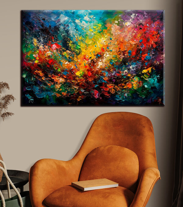 Een kleurrijk schilderij van vele kleuren Een kleurrijk schilderij van vele kleuren