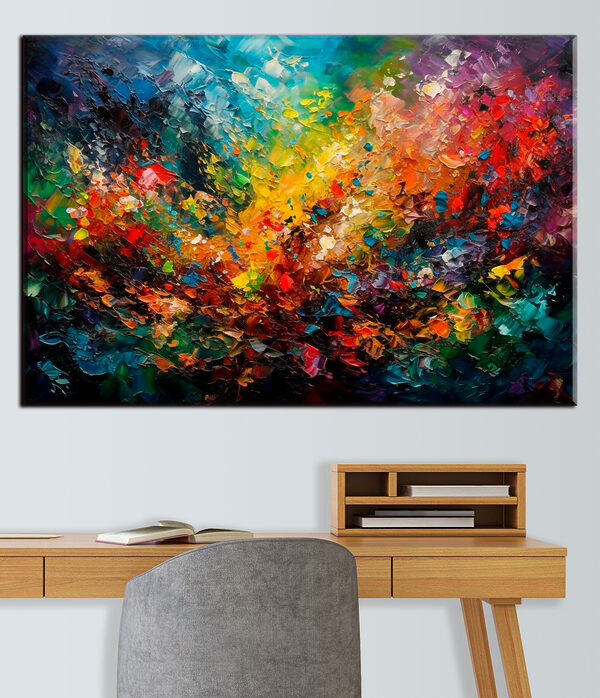Een kleurrijk schilderij van vele kleuren Een kleurrijk schilderij van vele kleuren