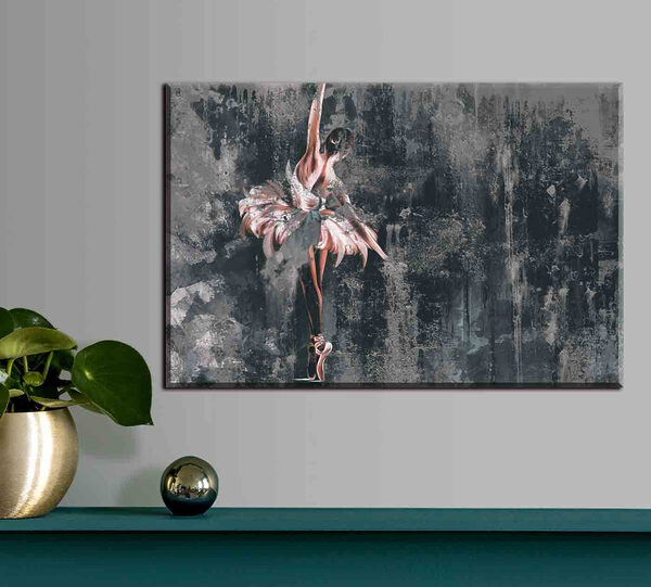 Een schilderij van een vrouw in een tutu Een schilderij van een vrouw in een tutu