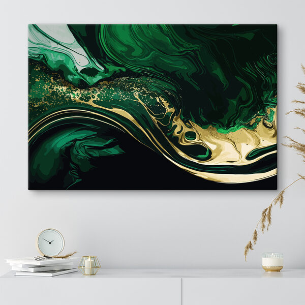 Emerald swirls met sprankelende accenten. Emerald swirls met sprankelende accenten.