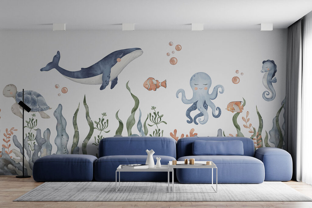 Een walvis en octopus onder water w00383pig6mr 1024x683 - Een walvis en octopus onder water