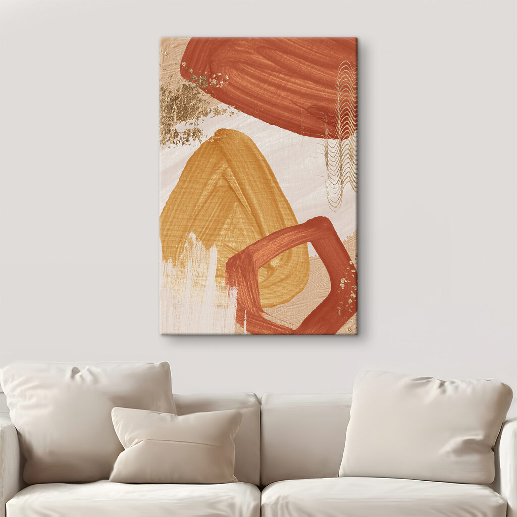 A close up of a painting