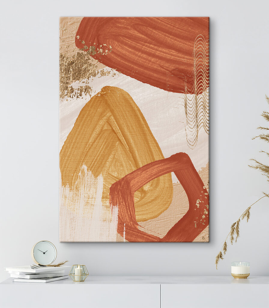 A close up of a painting