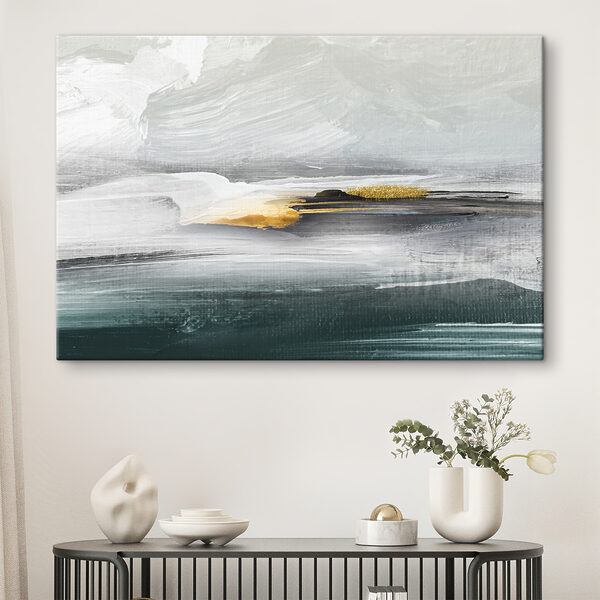 Een schilderij van een landschap Een schilderij van een landschap