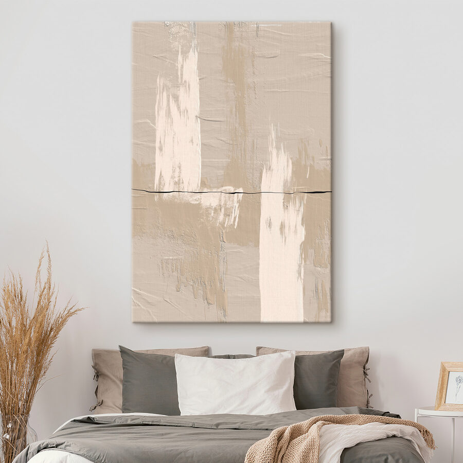 Witte en bruine verf op een muur