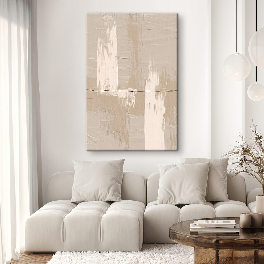 Witte en bruine verf op een muur