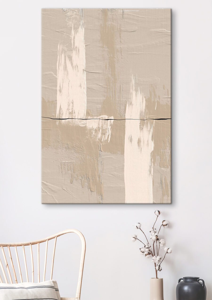 Witte en bruine verf op een muur