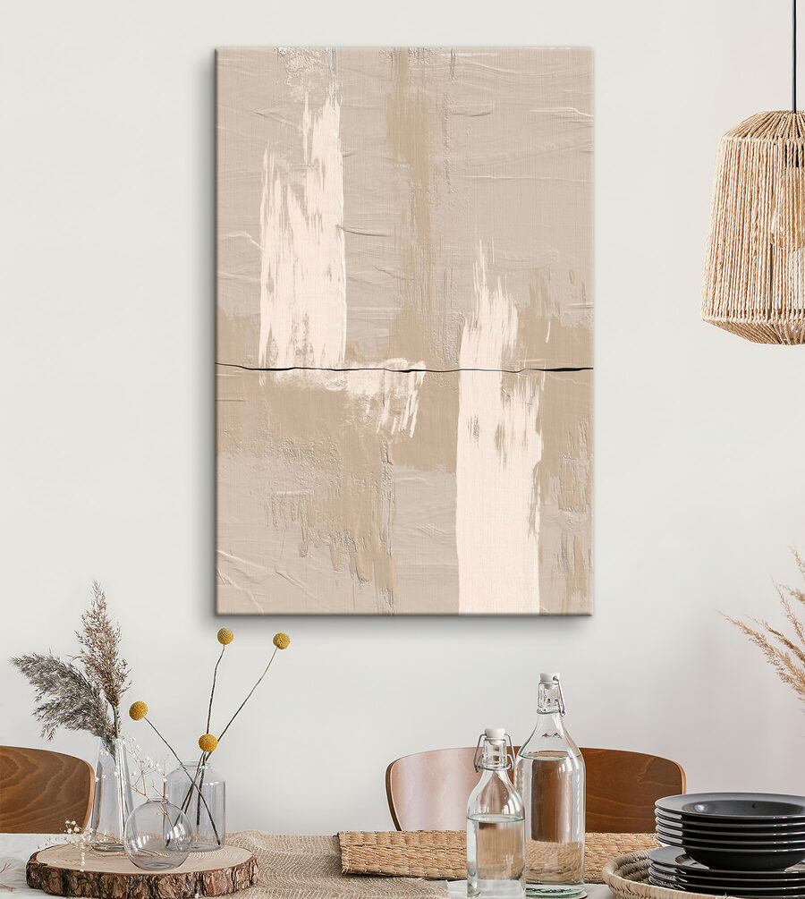 Witte en bruine verf op een muur