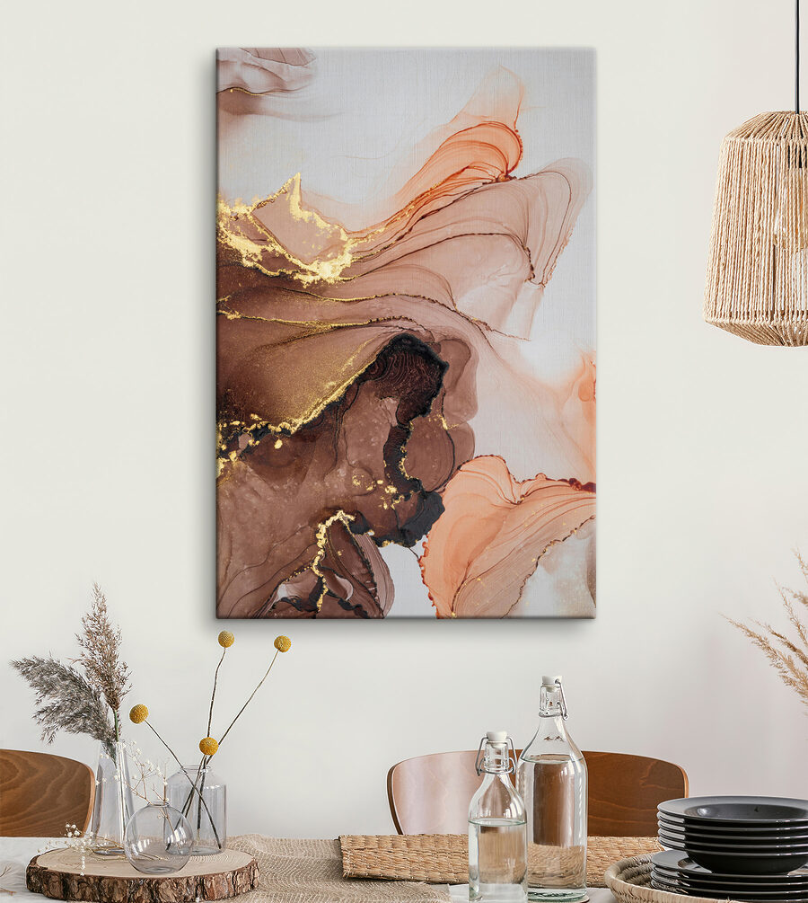 Een close-up van een schilderij